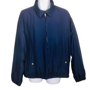 Woodlake Mens L Sailing Jacket Windbreaker Navy Blue Lightweight